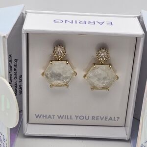 NEW Bomb Party Mental Health Dangle Earrings Color-Changing Clear on Gold